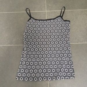 Super cute Ann Taylor black/white flower cotton camisole